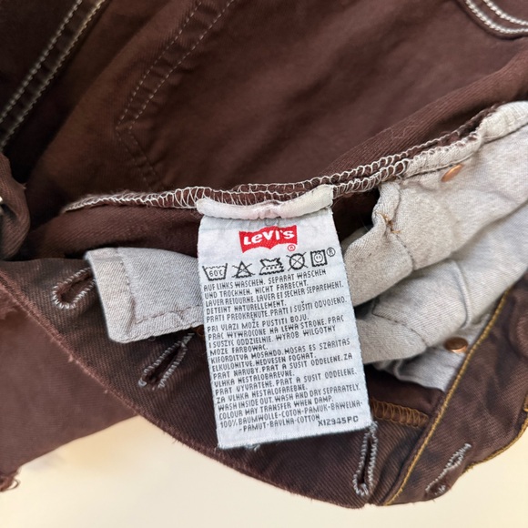 Vintage Y2K Levi's 501 Brown Distressed Jean Shorts Womens Sz 12 W32in Grunge - Picture 5 of 15